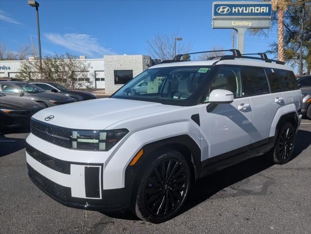 2025 Hyundai SANTA FE Calligraphy FWD in Serenity White — front three-quarter view