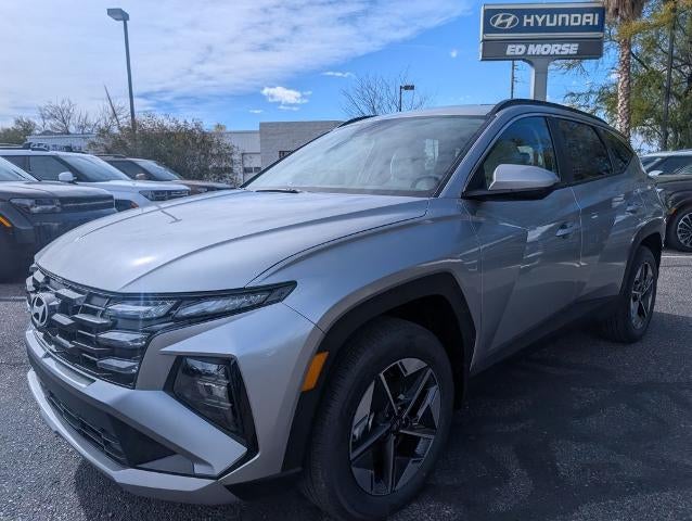 2026 Hyundai TUCSON PLUG-IN HYBRID SEL in Shimmering Silver — front three-quarter view