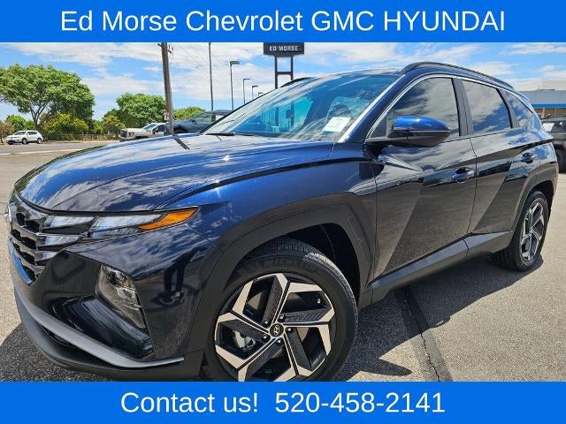 2024 Hyundai TUCSON HYBRID SEL Convenience AWD in Deep Sea — front three-quarter view