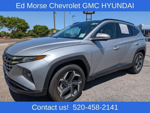 2024 Hyundai TUCSON PLUG-IN HYBRID Limited AWD in Shimmering Silver — front three-quarter view