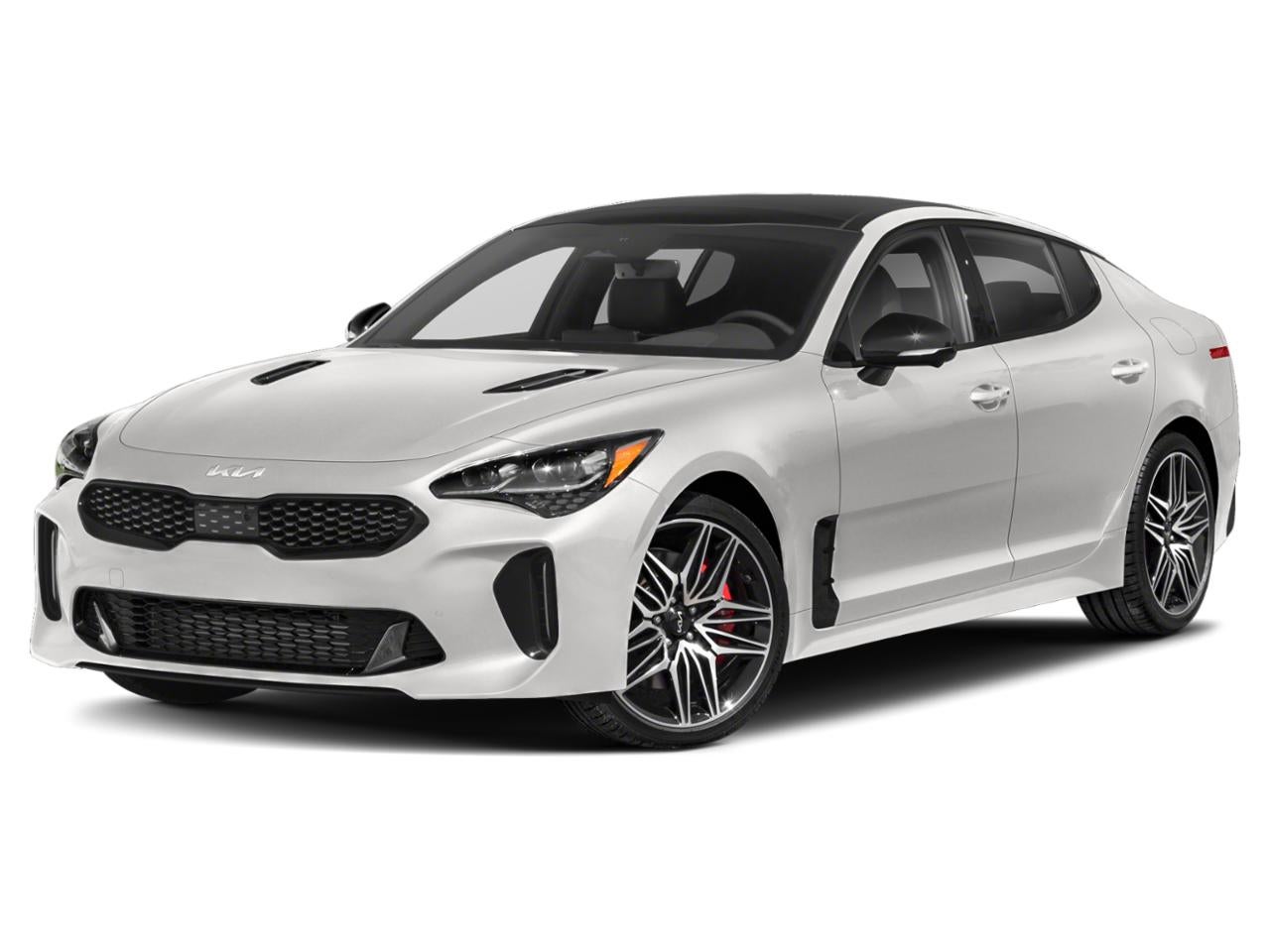 2022 Kia Stinger GT1 RWD in Snow White Pearl — front three-quarter view